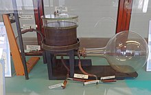 Fig. 2: The original cloud chamber of C.T.R. Wilson at the Cavendish Lab, Cambridge England. CTRwilsonCloudChamberCavendishLab2013-08-29-17-09-40.jpg