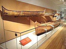 Canoes used by the First Nations at The Daphne Cockwell Gallery of Canada: First Peoples. Canoes - Royal Ontario Museum - DSC00284.JPG