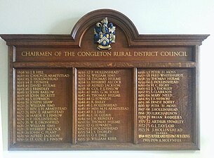 Chairmen of Congleton Rural District Council ((1894-1974)), former HQ based at Westfields in Sandbach.