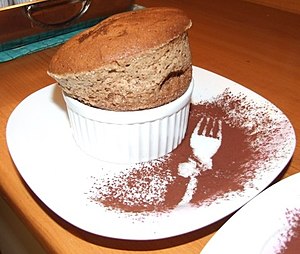 English: Chocolate soufflé