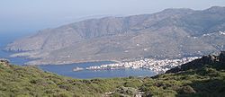 Panorama di Chora, il capoluogo di Andros