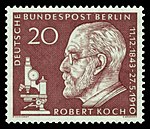 20 Pfennig-Sondermarke der Deutschen Bundespost Berlin (1960) zum 50. Todestag