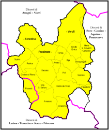 Diecéze Frosinone-Veroli-Ferentino na mapě