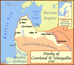 (In White) The Duchy of Courland and Semigallia in 1740.