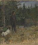 Jeger i skogen ved Ask (1884)
