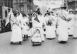 Suffrage parade in New York, May 6, 1912 Feminist Suffrage Parade in New York City, 1912.jpeg