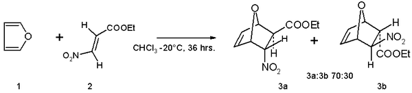 Реакция Фурана Дильса – Альдера с этил (E) -3-нитроакрилатом