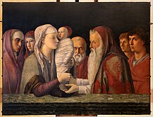 Giovanni Bellini, Presentation at the Temple, c. 1469, tempera on panel, Fondazione Querini Stampalia, Venice