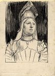 Holtrop-van Gelder als Jeanne d'Arc; getekend door H.J. Haverman, ca. 1900