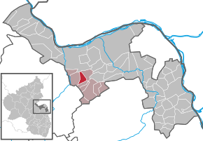 Poziția Horrweiler pe harta districtului Mainz-Bingen