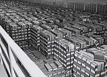 IBM card storage warehouse located in Alexandria, Virginia in 1959. This is where the government kept storage of punched cards. IBM card storage.NARA.jpg