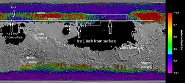 Map of near surface ice