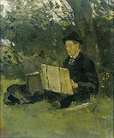 Jan Verkade peignant sous un arbre (1890), huile sur toile, Rijksmuseum.