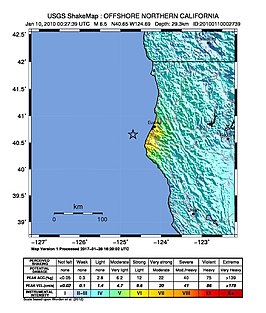 Aardbeving Californië januari 2010