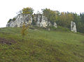 Ruine Schloss Justingen: Bis 1834 stand es über diesen Felsen