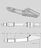 Isometrische Ansicht sowie Grund- und Aufriss von KV1