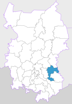 Location of Kalachinsky District on the map of Omsk Oblast