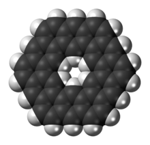 Space-filling model of the kekulene molecule