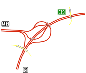 Übersichtskarte Autobahndreieck Antwerpen-Nord