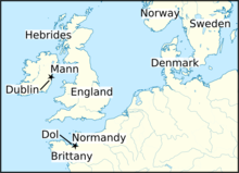 Map of Britain, Ireland, and the Continent