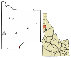 Location of Juliaetta in Latah County, Idaho.