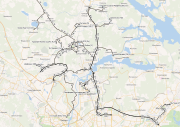 Карта автобусов Лобни с окраинами, состояние на 2018-й год