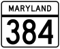 Maryland Route 384 marker