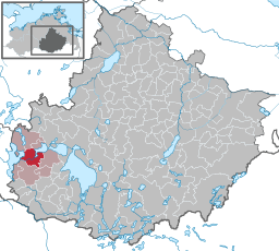 Malchows läge i Mecklenburg-Vorpommern