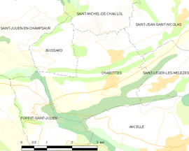 Mapa obce Chabottes