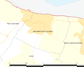 Mapa obce Arromanches-les-Bains