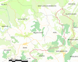 Mapa obce Aigues-Vives