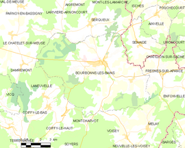 Mapa obce Bourbonne-les-Bains