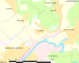 Mapa obce Clairoix