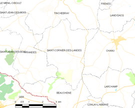 Mapa obce Saint-Cornier-des-Landes