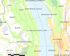 Mapa obce La Chapelle-du-Mont-du-Chat