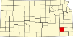 Wilson County na mapě Kansasu