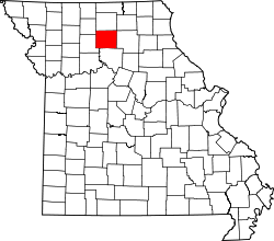 map of Missouri highlighting Linn County