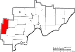 Location of Wesley Township in Washington County