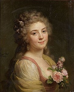 Portrait de femme au corsage fleuri, ofwel Portrait présumé de Mademoiselle Bélier (1785)