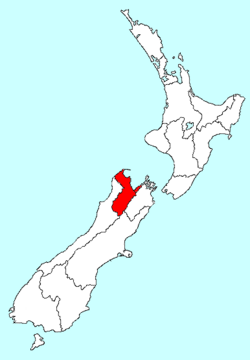 Location of Nelson (red) in New Zealand