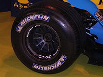 A Michelin F1 tyre.