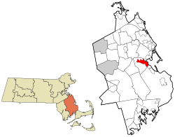 Location in Plymouth County in Massachusetts