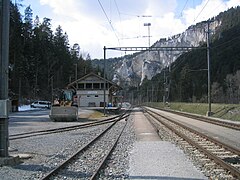 The station platforms