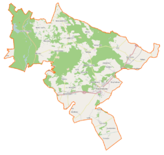 Mapa konturowa gminy Rakoniewice, w centrum znajduje się punkt z opisem „Rakoniewice”