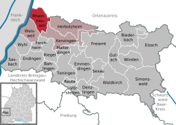 Läget för Rheinhausen, Baden-Württemberg i Landkreis Emmendingen