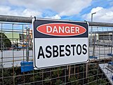 Warning sign for asbestos-contaminated mulch in Sydney