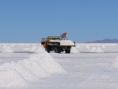 Saltproduktion på Salar de Uyuni