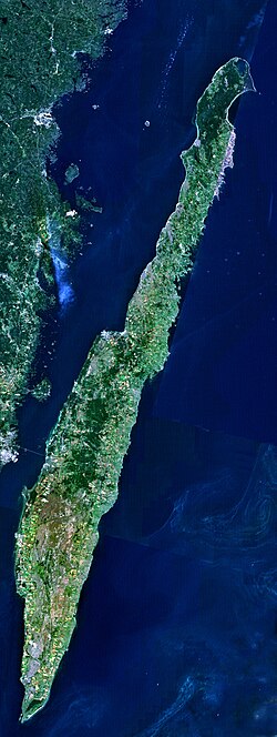 Satelitní snímek ostrova