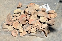 Fragments of pottery unearthed at Bakr Awa