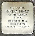 Der Stolperstein für Bertha Frank